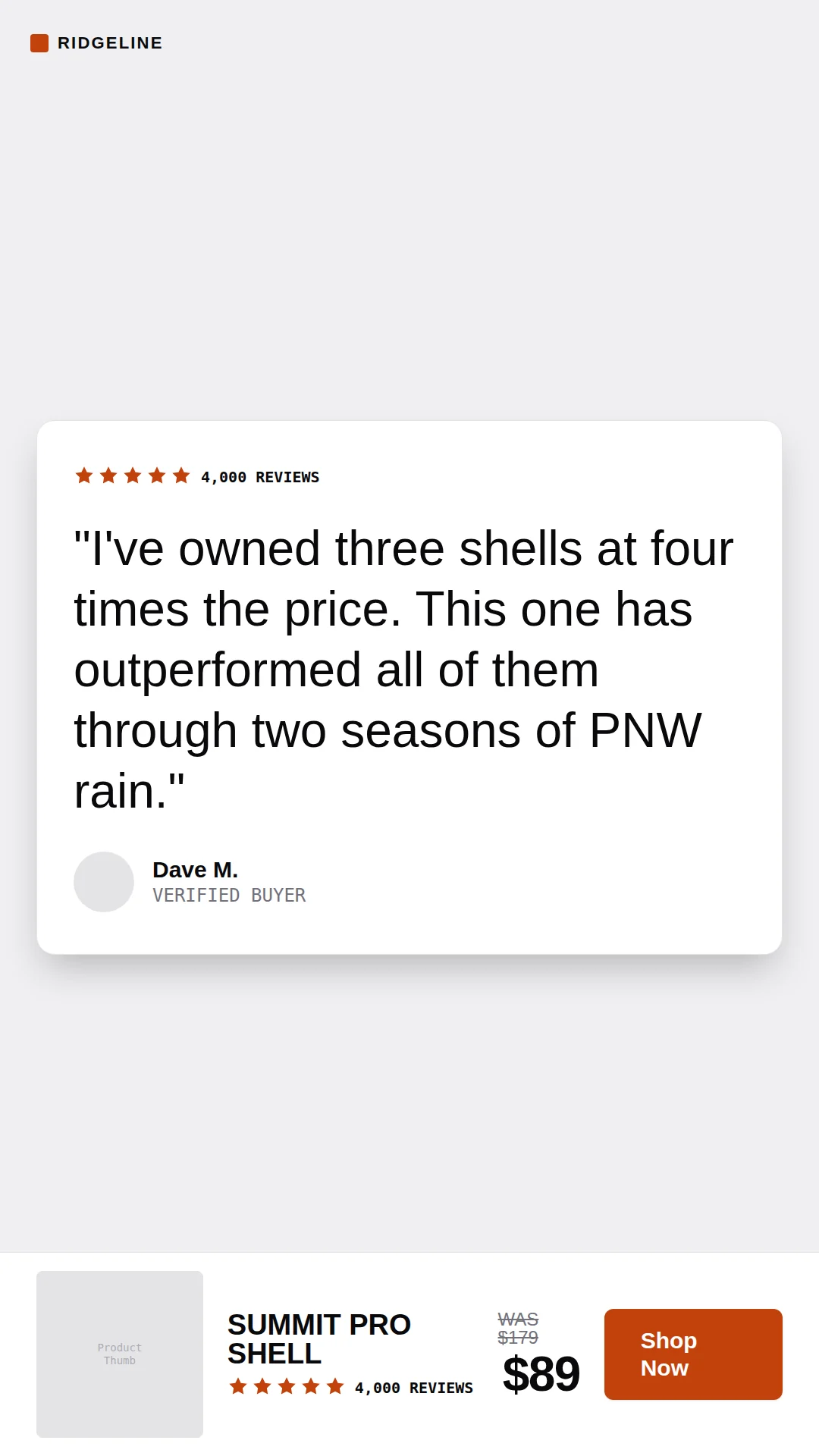 Review card template, 9:16 placement